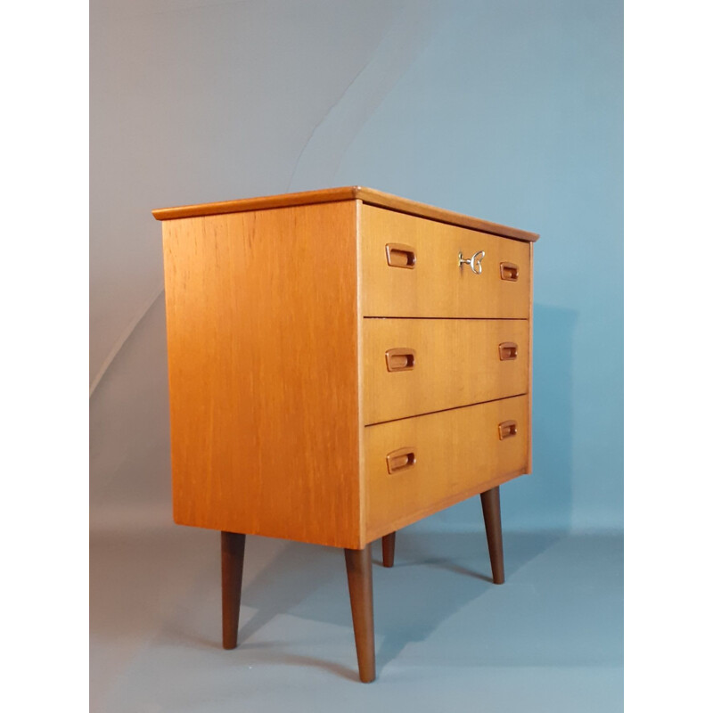 Small Norwegian Teak Vintage Chest of Drawers, 3 drawers, 1960