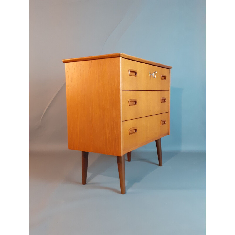 Small Norwegian Teak Vintage Chest of Drawers, 3 drawers, 1960