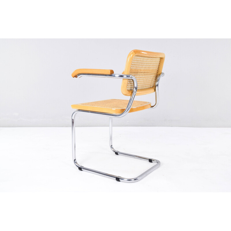 4 Chaises vintage Marcel Breuer Golden Beech Cesca B64, Italie 1980