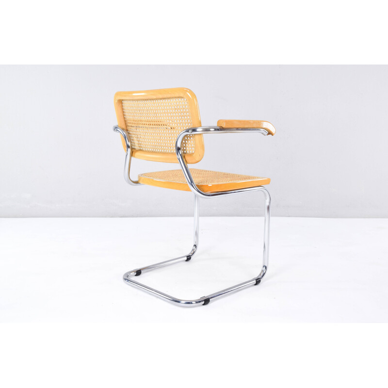 4 Chaises vintage Marcel Breuer Golden Beech Cesca B64, Italie 1980