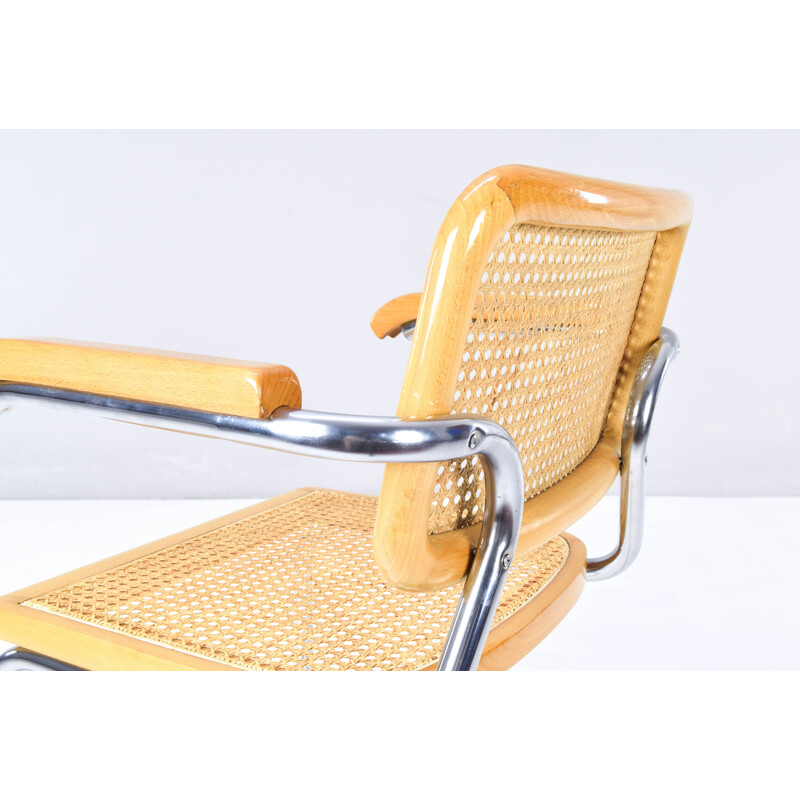 4 Chaises vintage Marcel Breuer Golden Beech Cesca B64, Italie 1980