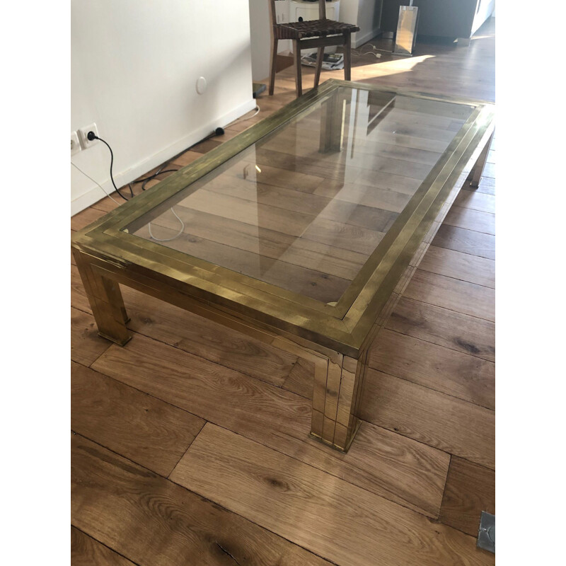 Vintage Brass coffee table by Romeo Rega 1970