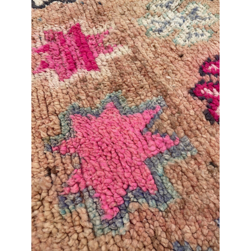 Vintage Berbere Boujaad handgewebter Teppich aus Wolle