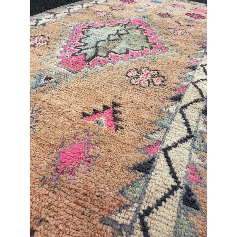 Vintage Berber carpet boujaad wool hand woven