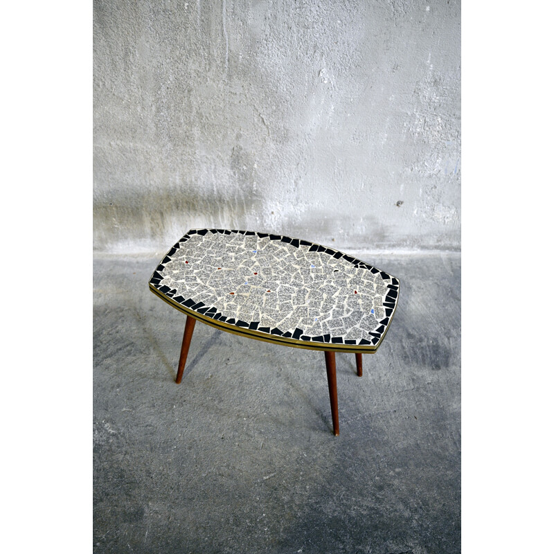 Table d'appoint vintage en mosaïque, années 1950