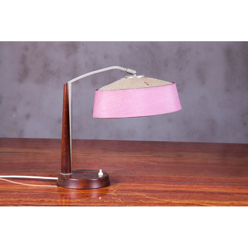 Vintage teak and metal table lamp, Denmark 1950