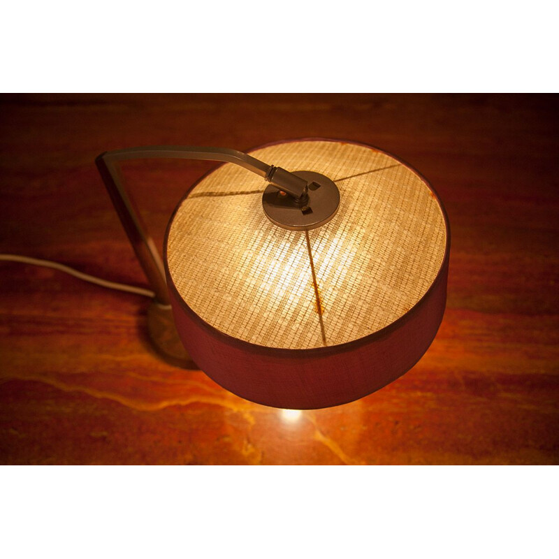 Vintage teak and metal table lamp, Denmark 1950