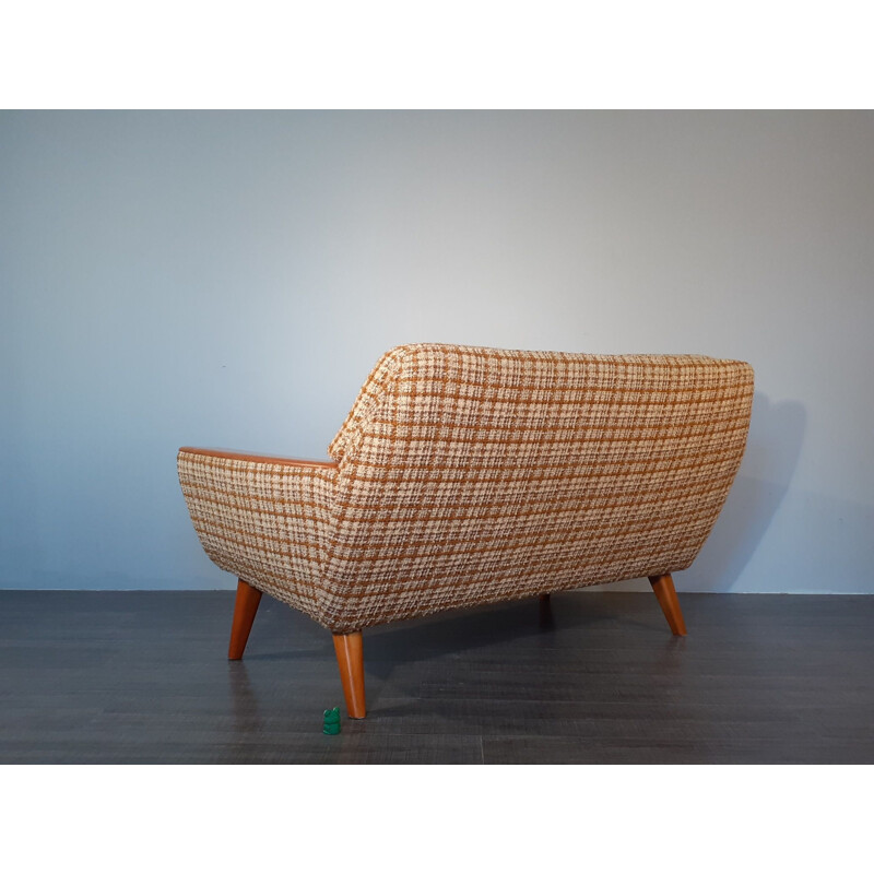 Norwegian Wool Beige and Teak Sofa, Scandinavian Vintage 1960s