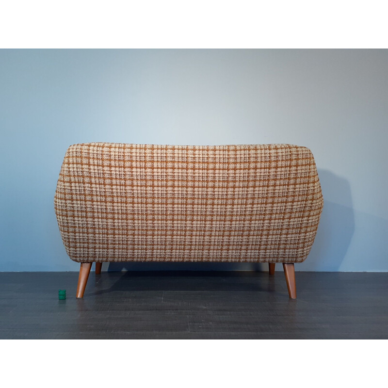 Norwegian Wool Beige and Teak Sofa, Scandinavian Vintage 1960s