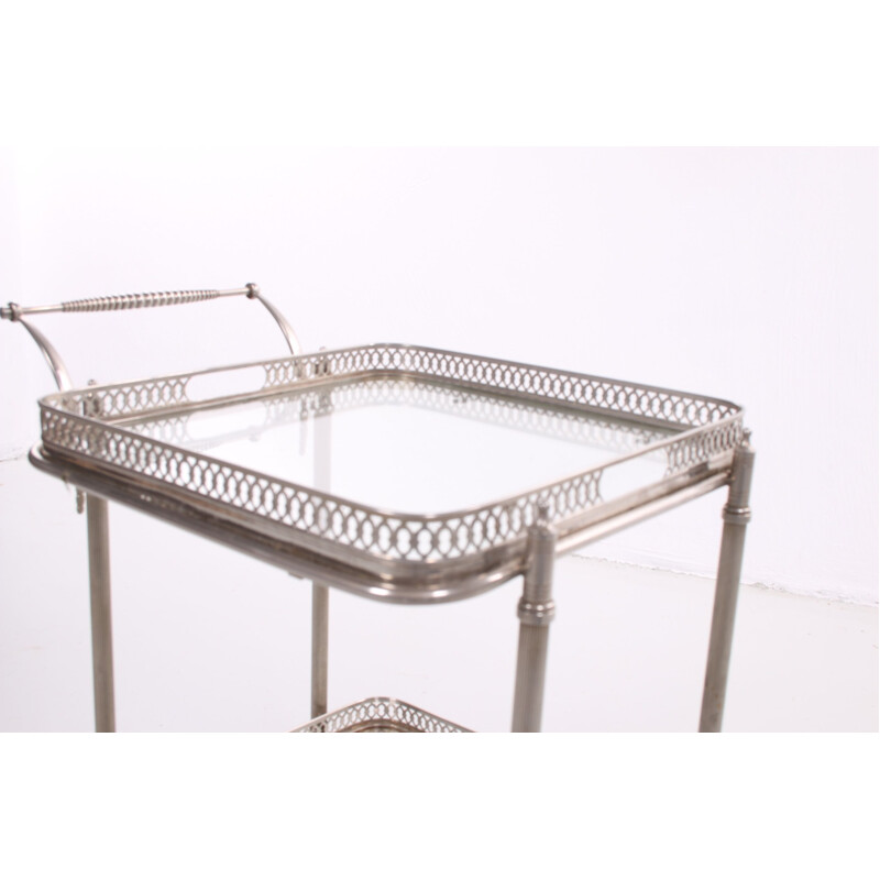 Silver drinking trolley by Maison Jansen Paris 1950