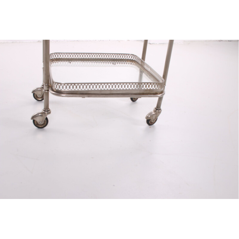 Silver drinking trolley by Maison Jansen Paris 1950