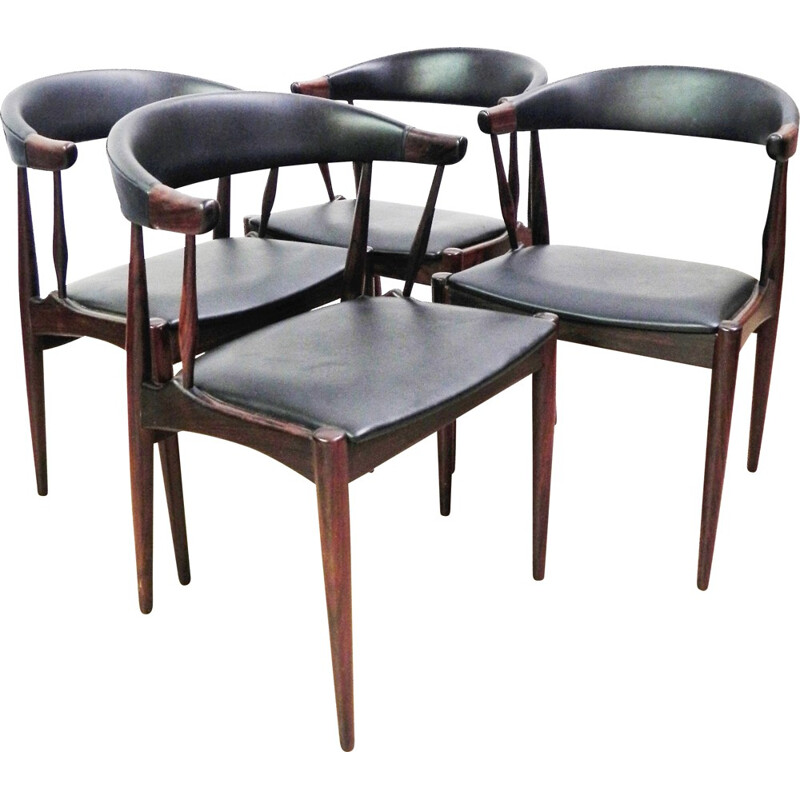 Ensemble de 4 chaises à repas en teck - 1960