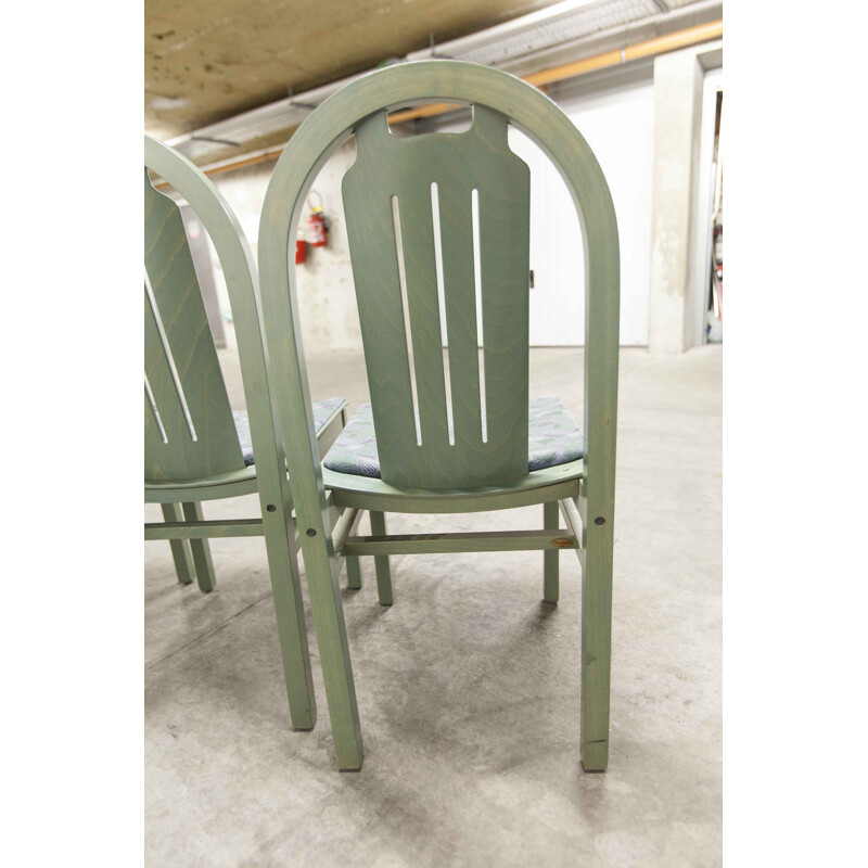 Set of 3 vintage Baumann Argos green chairs 1990