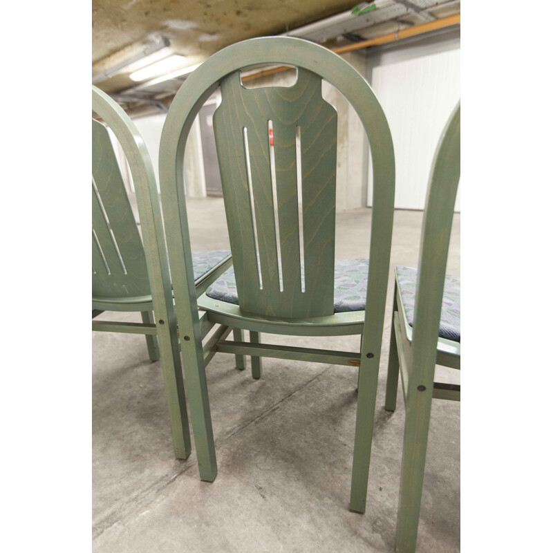 Set of 3 vintage Baumann Argos green chairs 1990