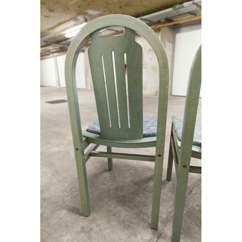 Satz von 3 Vintage-Stühlen Baumann Argos grün 1990