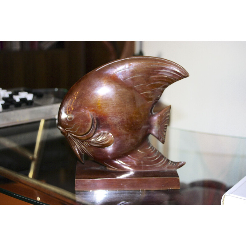 Vintage fish in Indochinese bronze 1950s