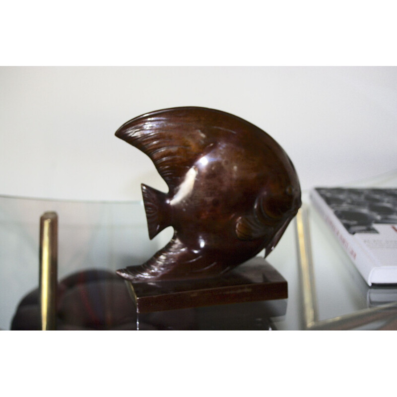 Vintage fish in Indochinese bronze 1950s