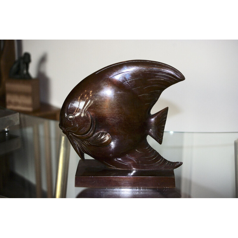 Vintage fish in Indochinese bronze 1950s