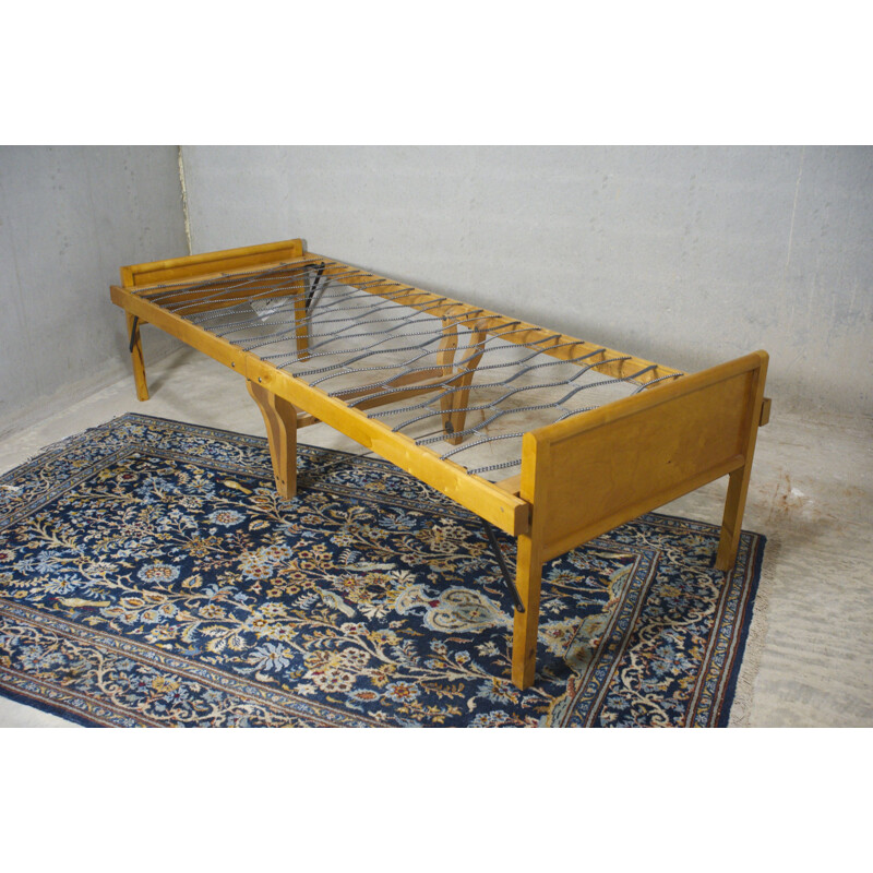 Danish vintage daybed in ash foldable fold-out Sweden 1960s