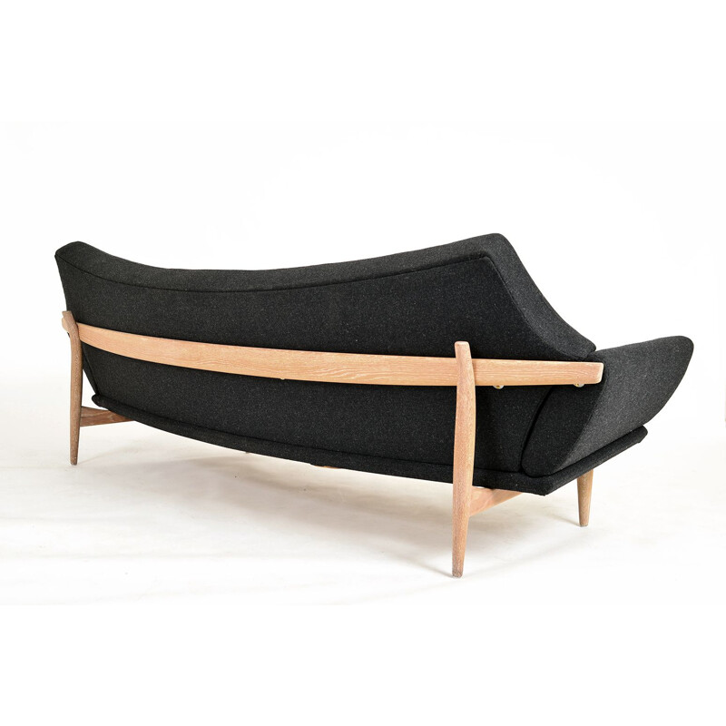 Canapé et fauteuil vintage suédois en chêne courbé Johannes Andersen Trensums 1960