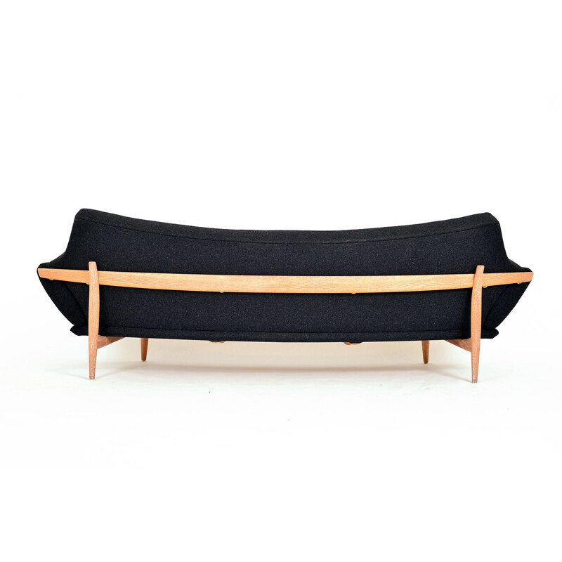 Sofá y sillón suecos vintage de madera curvada Johannes Andersen Trensums 1960