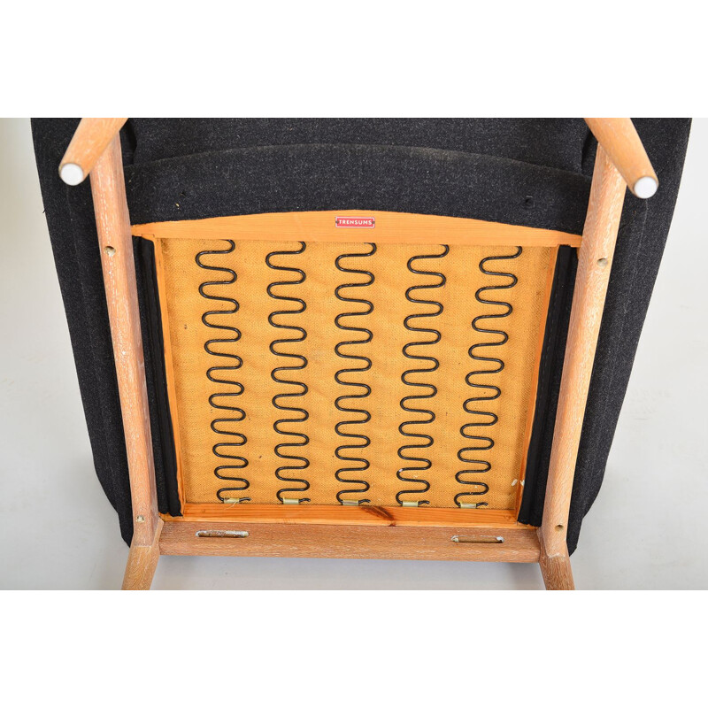 Sofá y sillón suecos vintage de madera curvada Johannes Andersen Trensums 1960