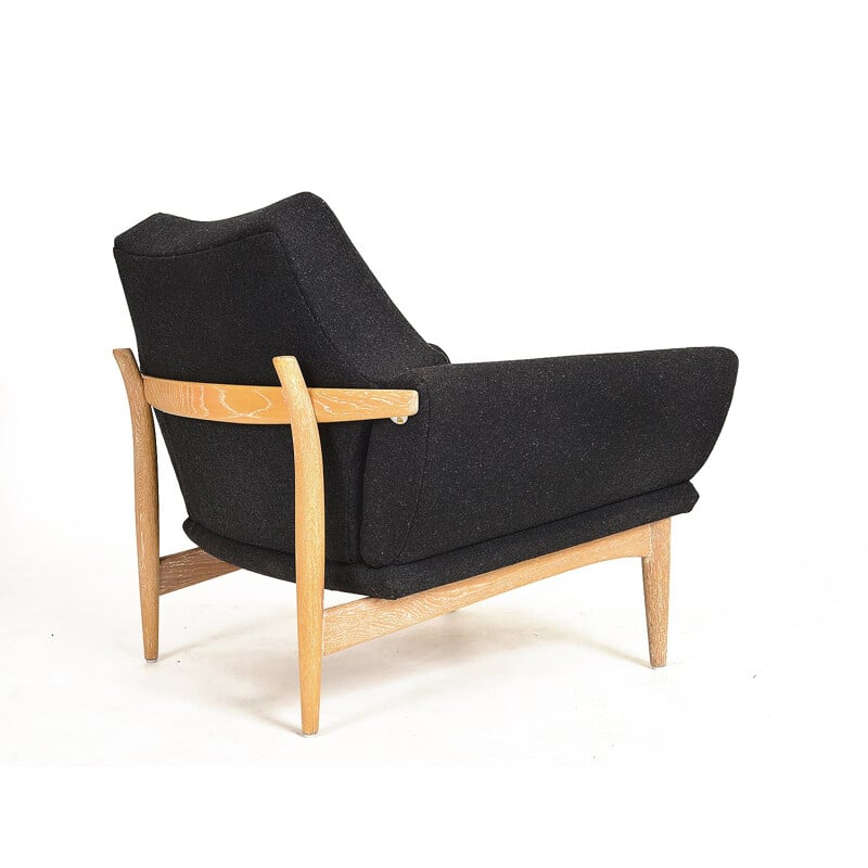 Sofá y sillón suecos vintage de madera curvada Johannes Andersen Trensums 1960