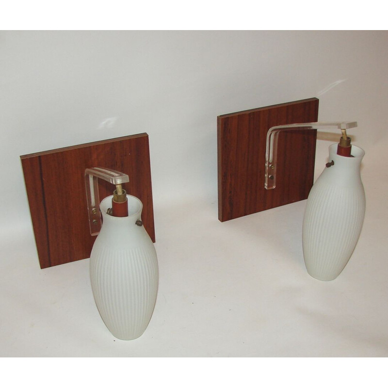 Pair of vintage modernist wall lamps 1960s