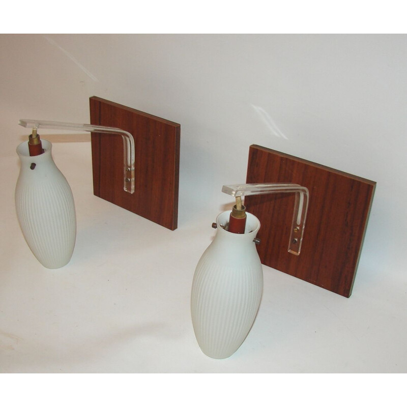 Pair of vintage modernist wall lamps 1960s