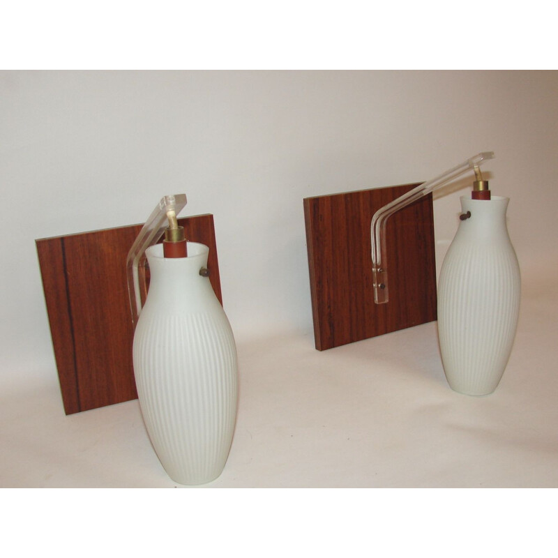 Pair of vintage modernist wall lamps 1960s