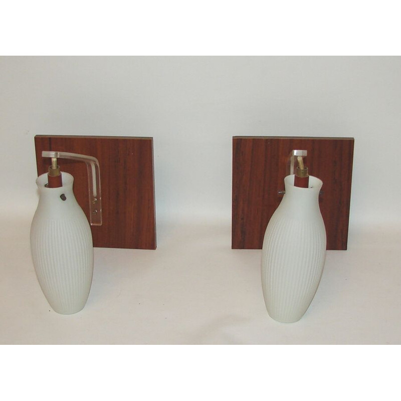 Pair of vintage modernist wall lamps 1960s