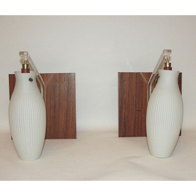 Pair of vintage modernist wall lamps 1960s