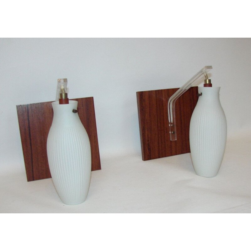 Pair of vintage modernist wall lamps 1960s