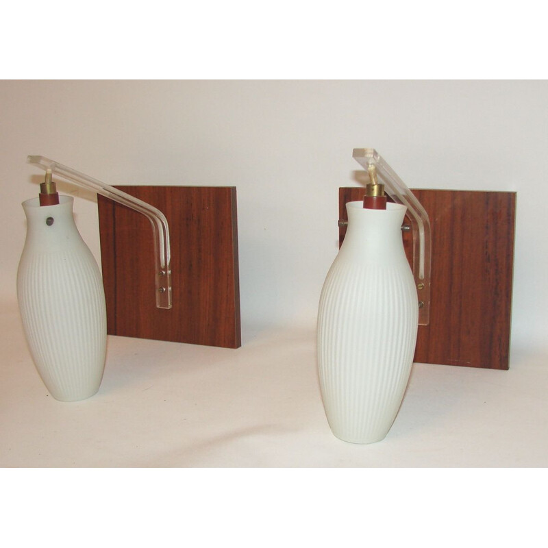 Pair of vintage modernist wall lamps 1960s