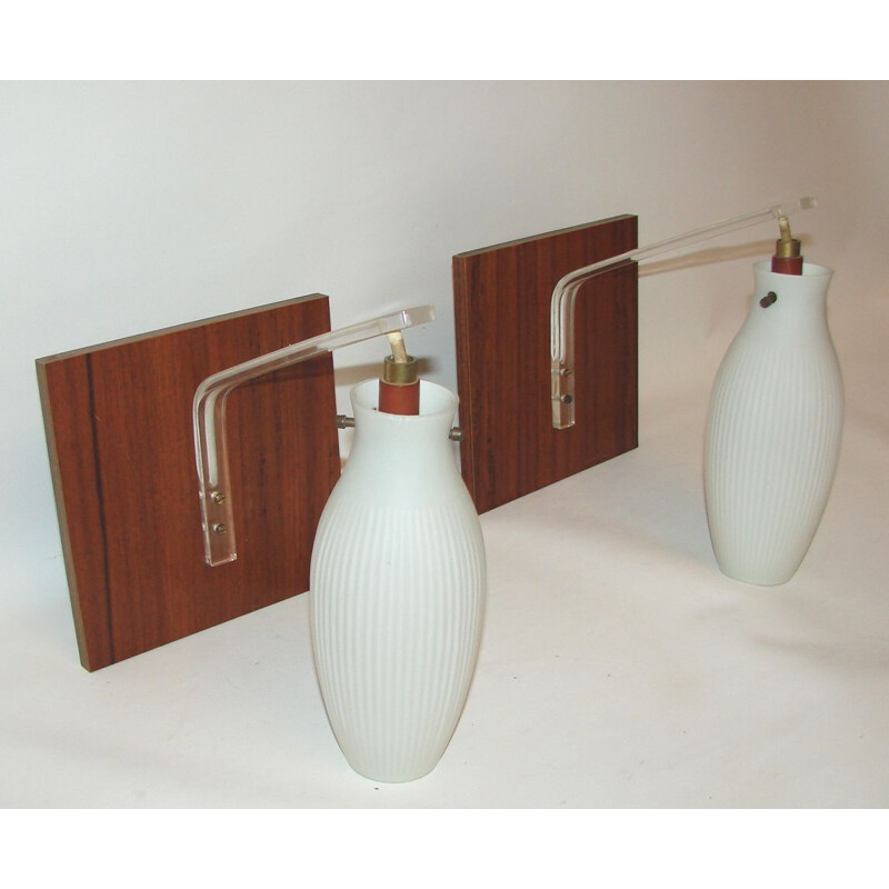 Pair of vintage modernist wall lamps 1960s