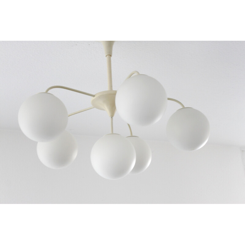 Vintage Temde lamp white balls from Max Bill