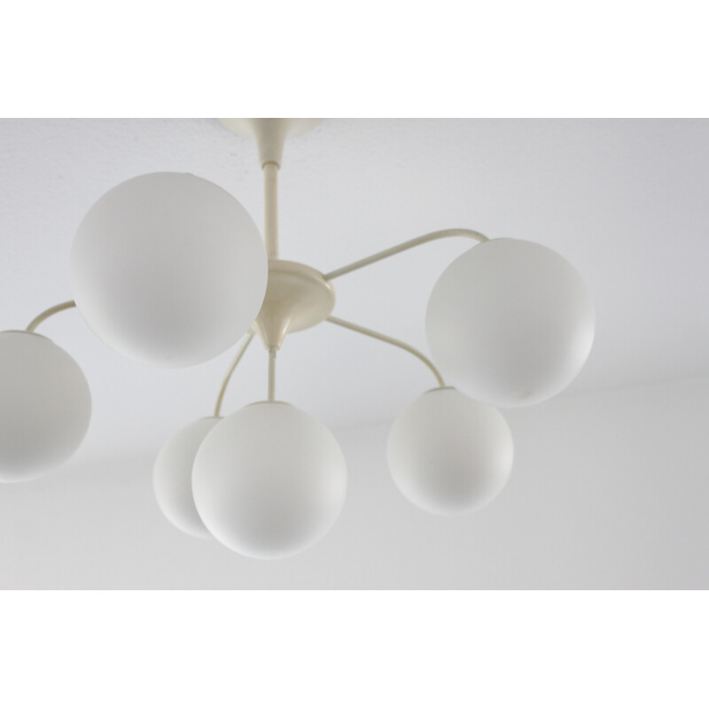 Vintage Temde lamp white balls from Max Bill