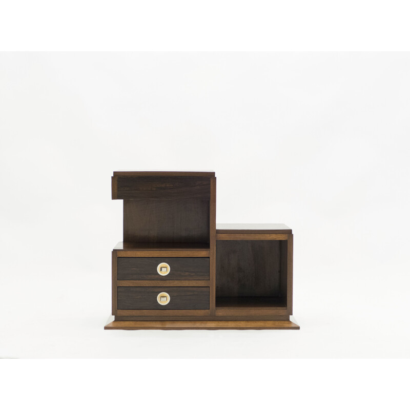 Cabinet de couture vintage Art deco moderniste palissandre laiton 1940