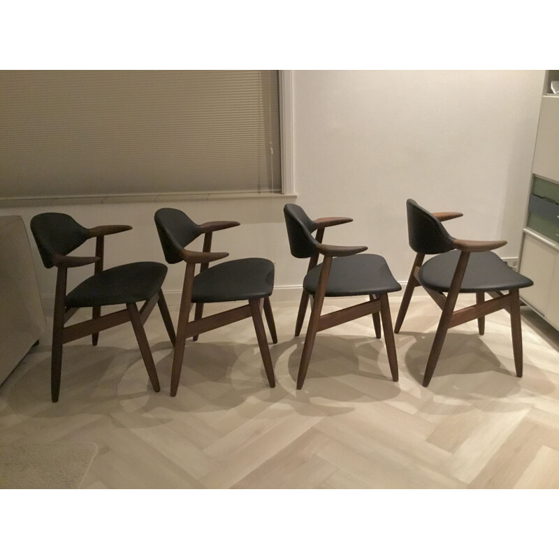 Set von 4 Vintage-Stühlen in Kuhhornform von Tijsseling Nijkerk 1950