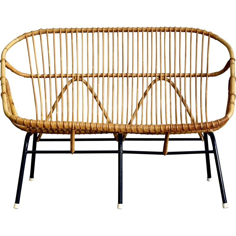 Vintage Wicker Sofa from Rohé Noordwolde 1950s