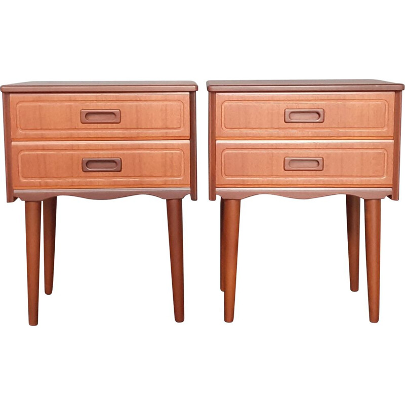 Pair of Vintage Danish Teak Chevets 1960