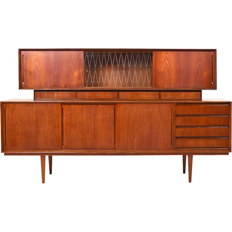 Vintage Teak Sideboard with Top-Cabinet Danish