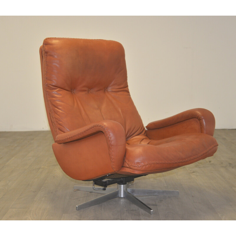 De Sede "S 231" armchair and his ottoman in leather - 1960s