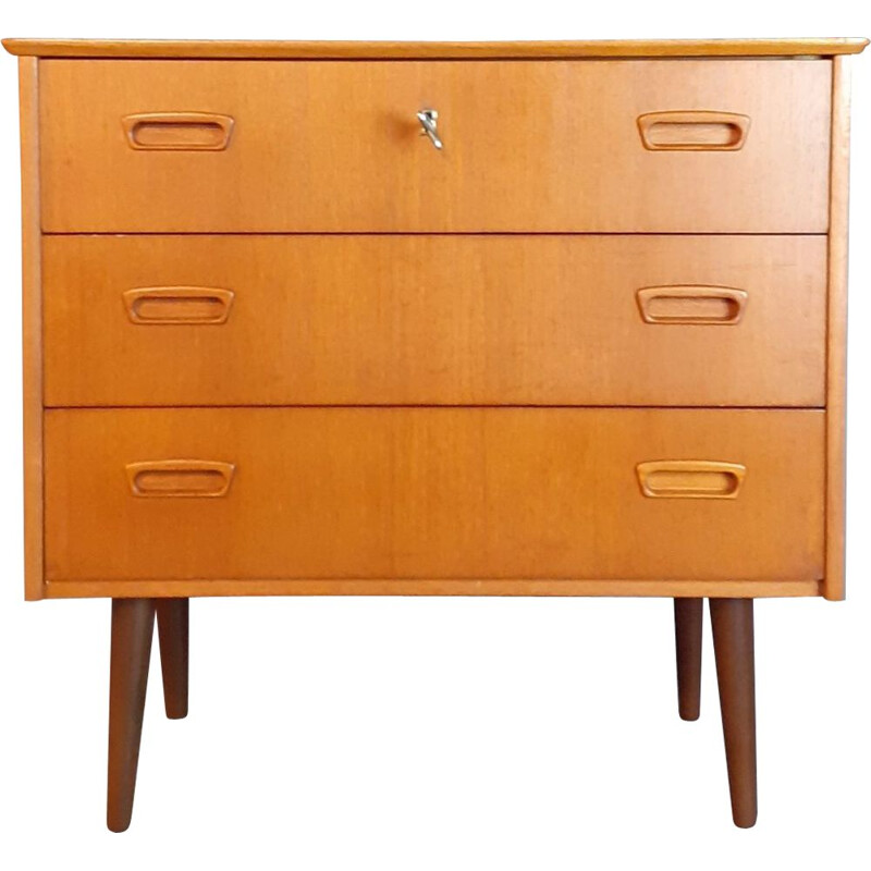 Small Norwegian Teak Vintage Chest of Drawers, 3 drawers, 1960