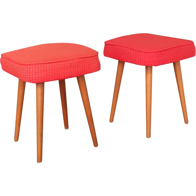 Pair of small 1970s Polish Vintage Stools