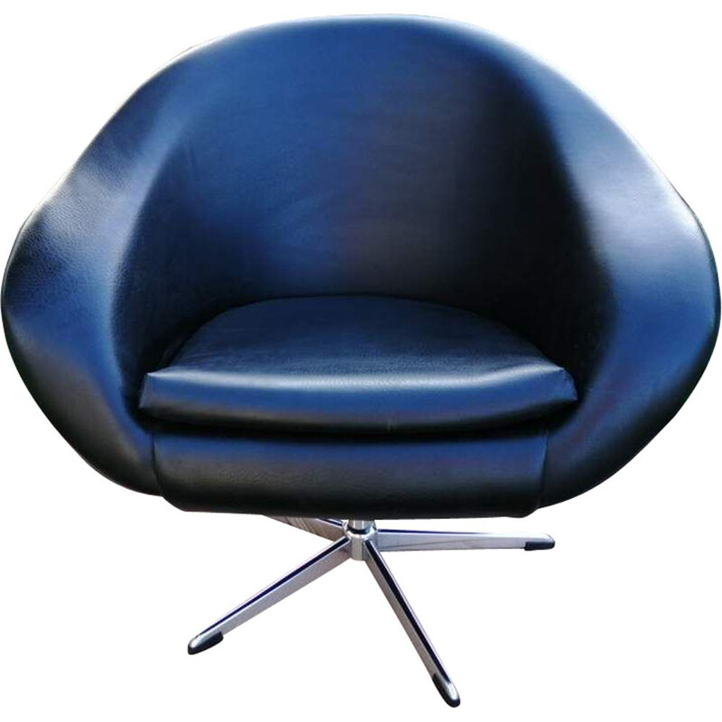 Vintage swivel blue armchair