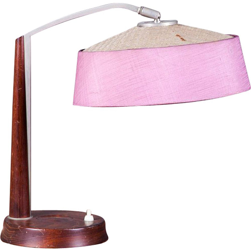 Vintage teak and metal table lamp, Denmark 1950