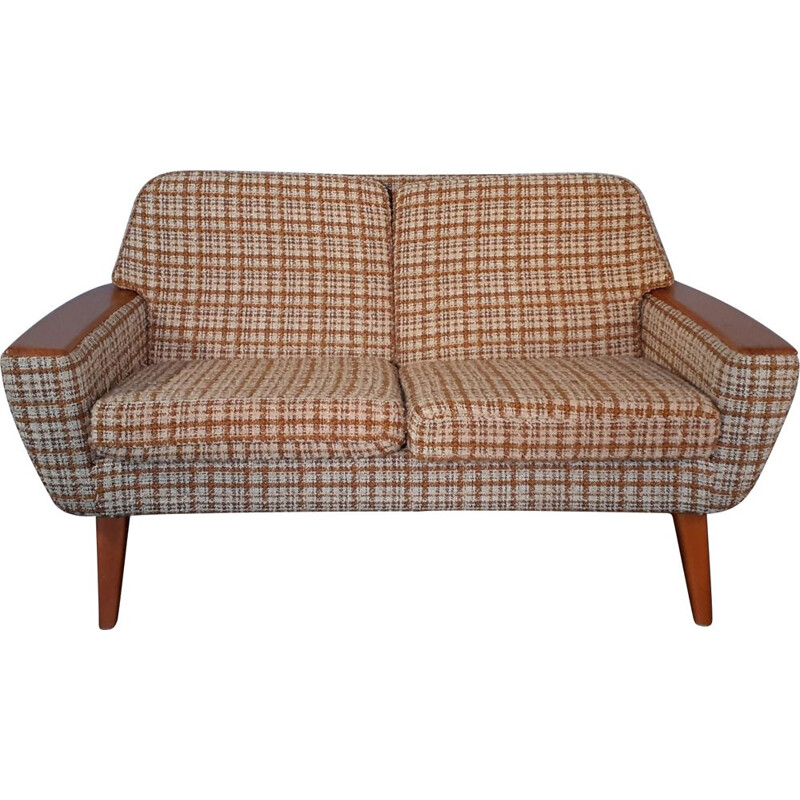 Norwegian Wool Beige and Teak Sofa, Scandinavian Vintage 1960s