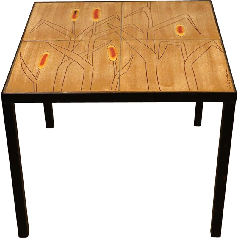 Table d’appoint vintage en céramique de Jacques Lignier, 1970