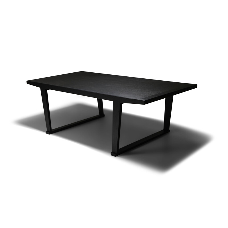 Vintage Citterio black oak dining table Lucullo for Maxalto 2000s